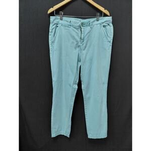 Pilcro Hyphen Cotton Blend Pants Blue Women Solid Stretch Size 30